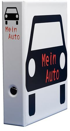 Mein Auto -PVC Motiv Ordner A4 – Stabiler PVC-Ordner mit 2-Ring-Mechanik, Made in Germany, langlebiger Sammelordner für Dokumente und Unterlagen, kein Import