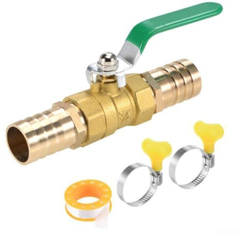 Gbtdoface 1PC Ball Valve,Brass Garden Hose Shut Off Valve,Ball Valve Stop Valve 25Mm Hose Hook 90° Brass Valve With Hose Clamps