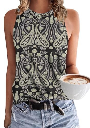 WNEEDU Damen Tank Top Ärmellos Rundhals Basic Sommer Oberteile Design Bluse | Atmungsaktives Trägertop & Achselshirt für Frauen. Vielfältige Farben für Strand, Sport, Unterziehhose & Casual-Styling