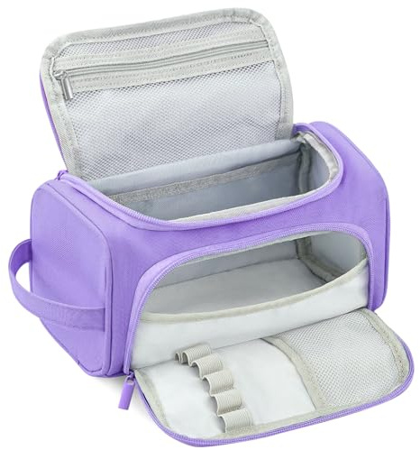 Bibykivn Astuccio Grande Capacità - Astuccio con Cerniera in Tela con Scomparti, Astuccio Resistente per Matite, Regalo per Studenti delle Scuole Superiori Ragazza Ragazzo Adolescente (Viola, XL)