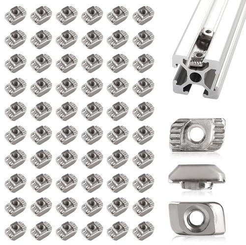 Lyeteung 60 Pezzi 20 Serie M3 T-Nut, Dado Testa Martello, T-Slot Hammer Head Nut, per 2020 2040 2060 Profilati in Alluminio Estruso