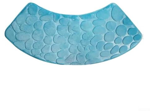 Tappetino da doccia curvo lavabile in lavatrice, ad asciugatura rapida e resistente alle macchie (blu)