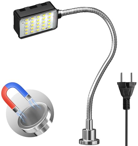 Lamptobe 10W Lampada da Lavoro Magnetica,Magnetica LED Lampada da 6000K con Collo d'Oca Flessibile e Base Magnetica,Lampada da Banco per Banco da Lavoro,Tornio,Macchina da Cucire,Griglia,Industriale