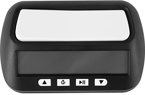 Myqqhbs Schachuhr, digitaler -Timer und Timer, professionelle Uhr, tragbar, vielseitig, schwarz