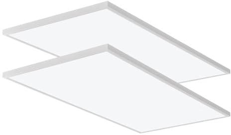 Lithonia Lighting CPANL 2x4 LED Flat Panel Light, 2 ft. by 4 ft. LED Light Panel, Ceiling Lighting Fixture, 3500K/4000K/5000K Switchable CCT, Includes Direct Ceiling Mount Bracket (2-Pack)