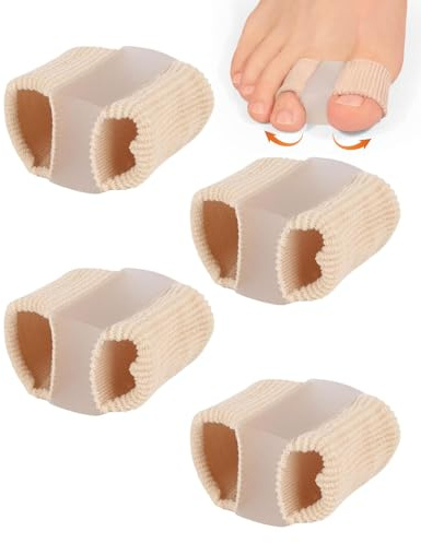 CULEB 4 Piezas Separador Dedos Pie, Corrector de Juanetes, Toe Separator, Separadores de Dedos de Los Pies Silicona, Juanetes Corrector Nocturno y Dia, Corrector Juanetes Mujer y Hombres