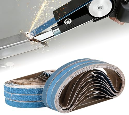 60 stycken slipband 13 x 457 mm zirkoniumkorund slipband 40/60/80/120/180/240 korn bandslipar, slipband för 1/2 x 18 tum trycklufts-bandslipmaskin, polering metall, trä