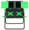 140L Dual Chamber Compost Bin Rotating Composter Tumbler with Easy-Turn, Fast-Working System for Garden, Black&Green