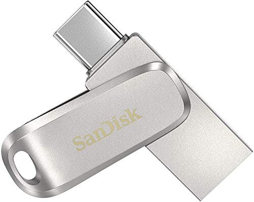 SanDisk Ultra Dual Drive Luxe USB Type-C and Type-A 1TB, up to 150MB/s, USB 3.1 Gen 1, All Metal, 2-in-1 Device
