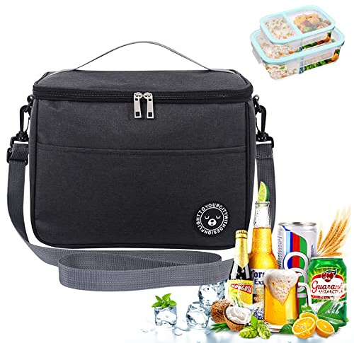 Mecctuck Borsa Termica 13L, Borsa Pranzo, Borse per il Pranzo Impermeabili, Borsa Termica Pranzo Portatile, Borsa da Picnic con Tracolla Regolabile per Ufficio,Scuola,Barbecue,Escursionismo（Nero）