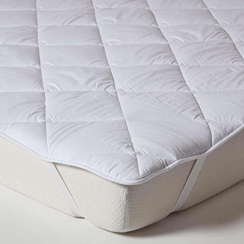 HOMESCAPES Premium Matratzentopper 90x190 cm Baumwolle mit Dicker Mikrofaserfüllung, weiche Matratzenauflage mit Eckgummis