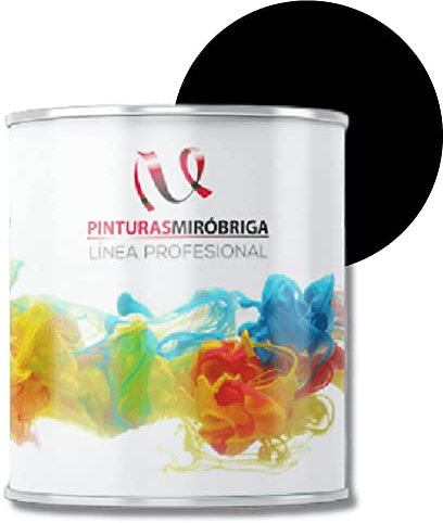 Pinturas Mirobriga Esmalte Antioxidante Negro Brillante de Secado Rapido Directo sobre metal y madera, envase de 750ml.