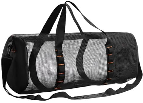Schnorcheln Mesh Tauchtasche | Duffle Bag Schnorcheltasche | Extra große faltbare Mehrzwecktasche mit Zylinder, wasserdichte tragbare Netztasche zum Schnorcheln, Speerfischen, Freitauchen)