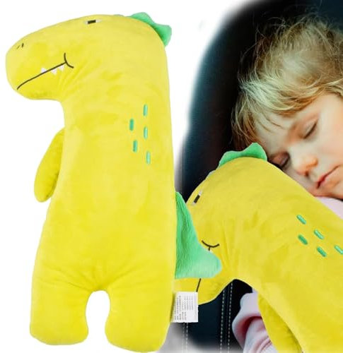 Gurtpolster für Kinder, Automobil Kissen Auto Sicherheitsgurt Kissen Verstellbares Autokissen Cartoon Kissen für Kinder, Erwachsene(Dinosaurier)
