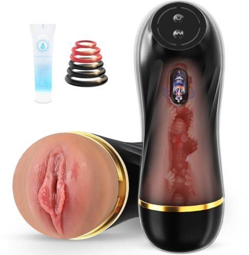 Automatic Male Sex Toys Masturbator for Men - Erotic Adult Toy Sex Toys4mens UK, Mens Fake Pocket Pussy Doll 3D Vagina & 10 Vibration, Mastuabors Stroker Gay Blowjob Masturbators Penis Stimulation