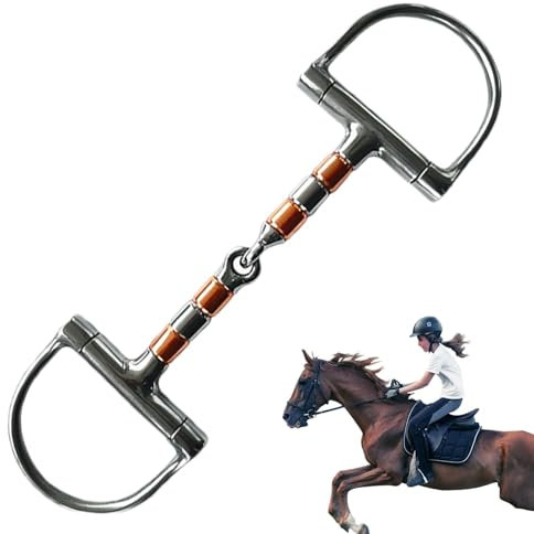 Generisch D-Ring-Pferdegebiss, Trense-Pferdegebiss | Mundgebissrolle mit Kupfer | D-Ring-Trensengebiss, eingelenkiges Pferdegebiss, professionelles Ring-Trensengebiss für