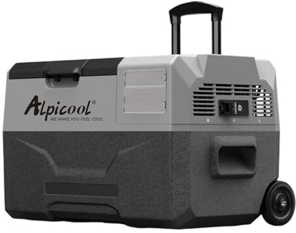 Alpicool ECX30 30L Compressor Car Refrigerator, Portable Camping Fridge DC 12v Freezer for Truck, Campervan, RV, Boat, -20℃ to 20℃, with Telescopic Handle, Rechargeable (Battery not included)
