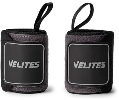 Velites Muñequeras Flexibles de Nylon | Protección para Tus muñecas | Resistente, Cierre con Velcro | Entrenamiento Funcional, fureza, halterofiilia, Gimnasio (Black)