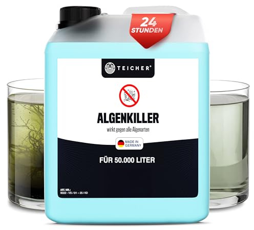 Algenvernichter Teich Algenmittel für Schwebealgen & Blaualgen | Klares Wasser & Algenfrei | Geeignet für Teiche mit Fischen & Pflanzen | Anti Algen Mittel Made in Germany