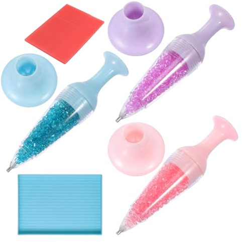 Générique Lot De 3 Stylos Lumineux Pour Peinture Diamant, Stylo Rechargeables Pour Peinture Au Diamant, Pinceaux Diamantés, Stylos D'art Diamantés, Accessoires Et Outils D'art Diamanté Pour Nail Arts