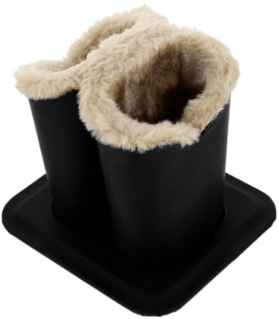 SMASOLO Support Lunettes Double Tête Peluche Doublé Organisateur Rangement Lunettes Porte de Table Pratique et Protecteur pour Bureau et Nuit Noir