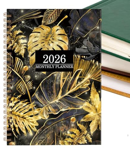 Månadsdagbok 2026 | Stora blommiga lådor med datum - 2026 kalenderbok månadsplanerare, för skol- och universitetsanvändning, lärare, studenter, kontor, arbete, studie