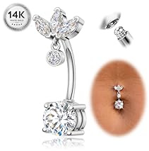 Diamday Navelpiercing, 316L kirurgiskt stål, navelpiercing, 14G