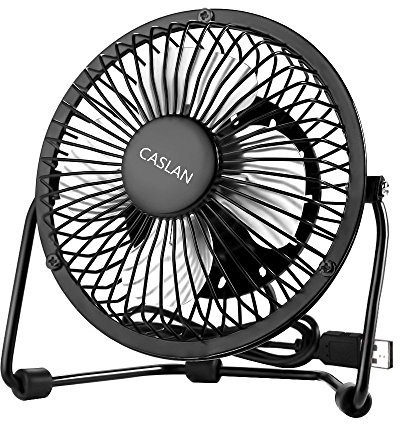 HUALANS Ventilateur USB en acier, ventilateur de table 4 pouces, facile à transporter, puissant et silencieux, compatible avec PC/ordinateur portable, idéal pour la maison et le bureau