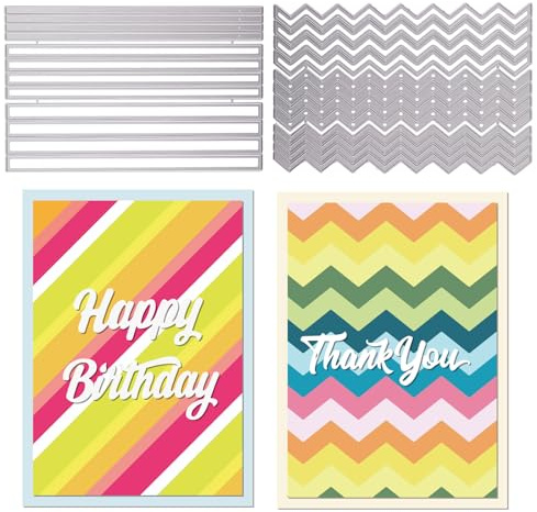 GLOBLELAND Rectangular Strips Cutting Dies Metal Frame Background Die Cuts Cutting Dies Template for Paper Card Making Decoration DIY Scrapbooking Album Craft Decor