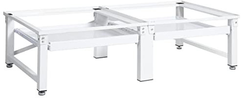 FIRBNUS Untergestell für Wasch- und Trockenmaschine mit Ausziehablagen Waschmaschinen Sockel Schubladen Unterbau Waschmaschinen Untergestell mit Schublade Waschmaschine Regal Washing Machine Stand