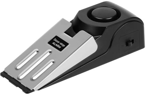 Flintronic Fermaporta Antifurto, 1 Pezzi Fermaporta con Cuneo Antiscivolo con 120DB Sirena, per Casa Appartamento Hotel Viaggio, Protezione Antintrusione - Sicurezza Casa