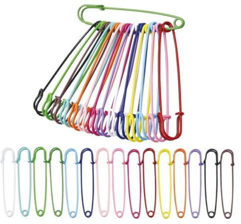 30 imperdibles de seguridad grandes de 7,5 cm, multicolor, agujas de techo extragrandes, alfileres resistentes para manualidades, ropa, cuero, lona, mantas, manualidades, faldas, alfombras, accesorios