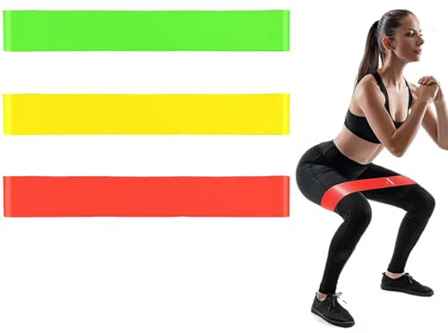 KEWUF 3 Pcs Elastique musculation, Bandes de résistance avec ancrage de Porte, poignée, Sac de Transport, Bandes de résistance pour Fitness, étirement, Yoga, Musculation, Pilates
