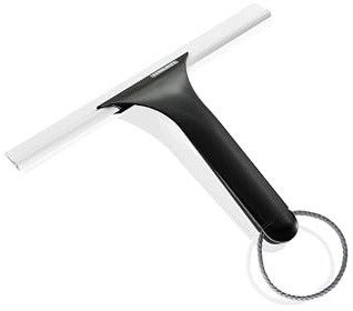 Leifheit tergivetro per doccia Cabino Black, tira acqua da doccia per finestre, design intramontabile, larghezza di pulizia 24 cm, raschietto per doccia, nero