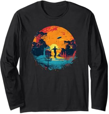 Disc-Golf-Joueur Disc-Golfing Game Vintage Disc-Golf Manche Longue