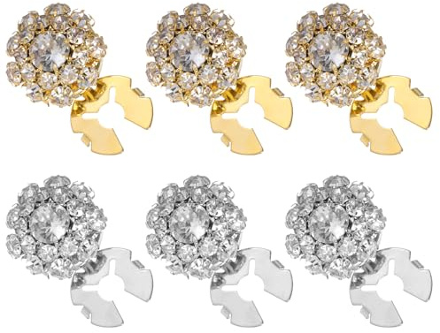 6 fundas de botones desmontables con diamantes de imitación para mujer, blusas, joyas, botones de perlas, broches decorativos de cristal, botones para jeans, costura, manualidades, mujeres y hombres