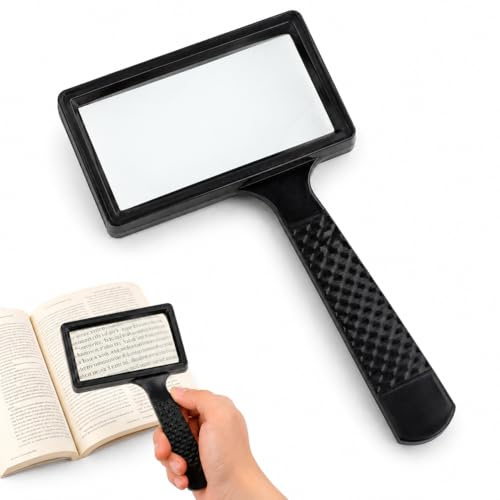 Loupe de Lecture 10x avec Verre Rectangulaire HD, Loupe Grossissante pour Seniors et Enfants, pour Lire et Les Loisirs