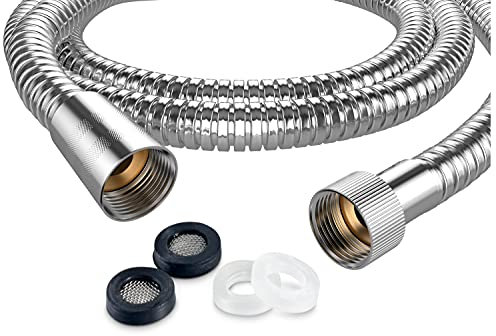 DIY Doctor Universal Duschschlauch Edelstahl - 1,75 m x 11 mm lang Brauseschlauch - Schlauch dusche mit 4 Dichtungsscheiben - Schlauch für Duschbrause