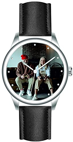 memories klocka med fotoklocka personlig klocka Ø 41 mm klocka med bild tillverkad i Tyskland, svart, Rem