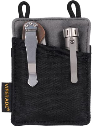 VIPERADE VE8 Slim EDC Organizer - Nylon Pouch With 3 Storage Pockets for Men's Daily Carry - Black
