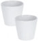 KOTARBAU® 2er Set Keramik Blumentopf Übertopf ⌀ 9 cm Klassisch Weiß Glatt