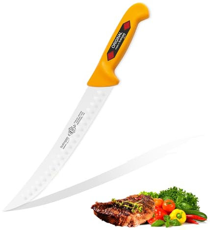 EIKASO Solingen Germany Zerlegemesser mit Kullen 26cm aus Molybdänstahl 1.4116 Fleischermesser Metzgermesser Schlachtermesser für Fleisch Fisch Obst Gemüse 100% Made in Solingen