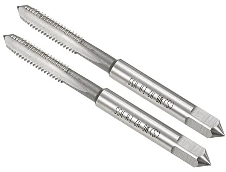 CoCud Rosca Fresado Machos, Métrico M6 x 1 Rosca H2, Alta Velocidad Acero Máquina 3 Recta Flautas Izquierda Mano Tornillo Roscado - (Aplicaciones: para Roscado Perforación Máquina), 2uds