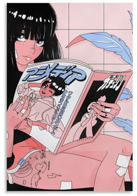 HULDFRDA Vaporwave Kunstposter auf Leinwand, Wandkunst, dekoratives Gemälde, Wohnzimmer, Poster für Schlafzimmer, Dekoration, 40 x 60 cm