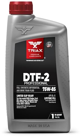 TRIAX DTF-2 Professional 75W-85 GL-5 - Full Synthetic Gear Oil - Differentials - Drivetrain - Lifetime Fill - Limited Slip Compatible - High-Performance - 1 Quart / 0.946 L