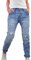 Karostar Damen Stretch Jeans| Boyfriend Hose mit Knopfleiste| Mid Rise 5 Pocket (Destroyed Pailletten, M)