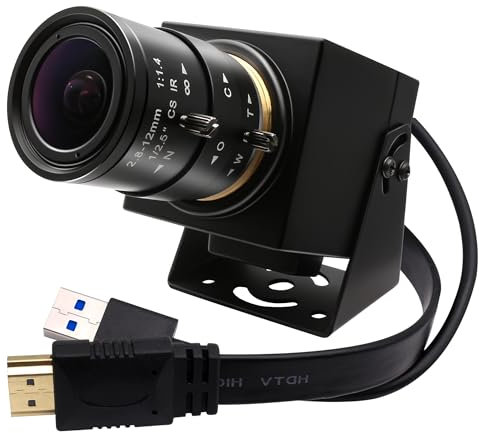 Svpro HDMI USB Zoom Kamera 4K 60fps USB3.0 Manueller Fokus Webcam mit 2.8-12mm optischem Zoomobjektiv,HD Industriekamera 8MP H.264 60fps für Computer,Monitor,TV,Projektor