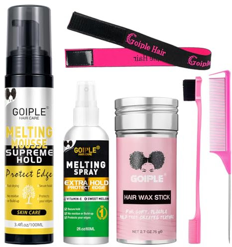 Lace Melting and Holding Mousse Glue-Less Hair Adhesive for Wigs, Wig Glue Lace Melting Spray Lace Melt Mousse for Closure Wigs Extensions, Wig Melting Mousse Supreme Hold for Wig Hair Wig Install Kit