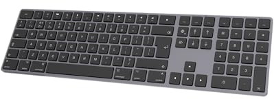 B.FRIENDIT Bluetooth Aluminium Wireless Keyboard for Mac, Low-profile and Quiet keys for Multi-Device Compatible with Apple iMac, Macbook, Mac and iPad, Rechargable Battery, Gray