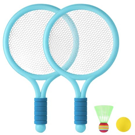Kixolazr Badmintonschläger-Spielzeug, Kinderspielzeug-Badminton - Rutschfester Badmintonschläger für Kinder | Mit Federball und Tennisball, Eltern-Kind-Interaktions-Sportspielzeug